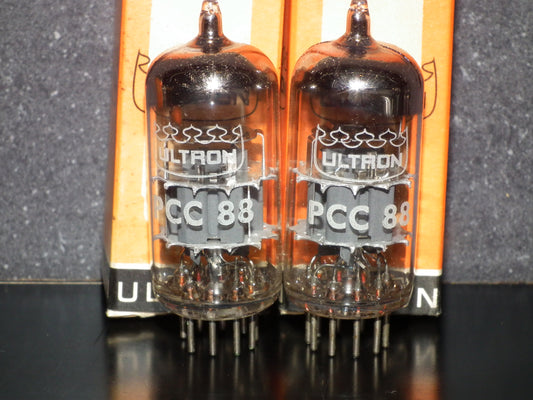 PCC88 ULTRON 7DJ8 Platinum Matched Pair NOS NIB RARE Made in 60s ECC88 Sub