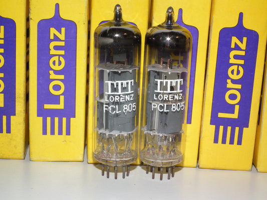 Platinum Matched Pair (2 tubes) PCL805 ITT Lorenz West Germany