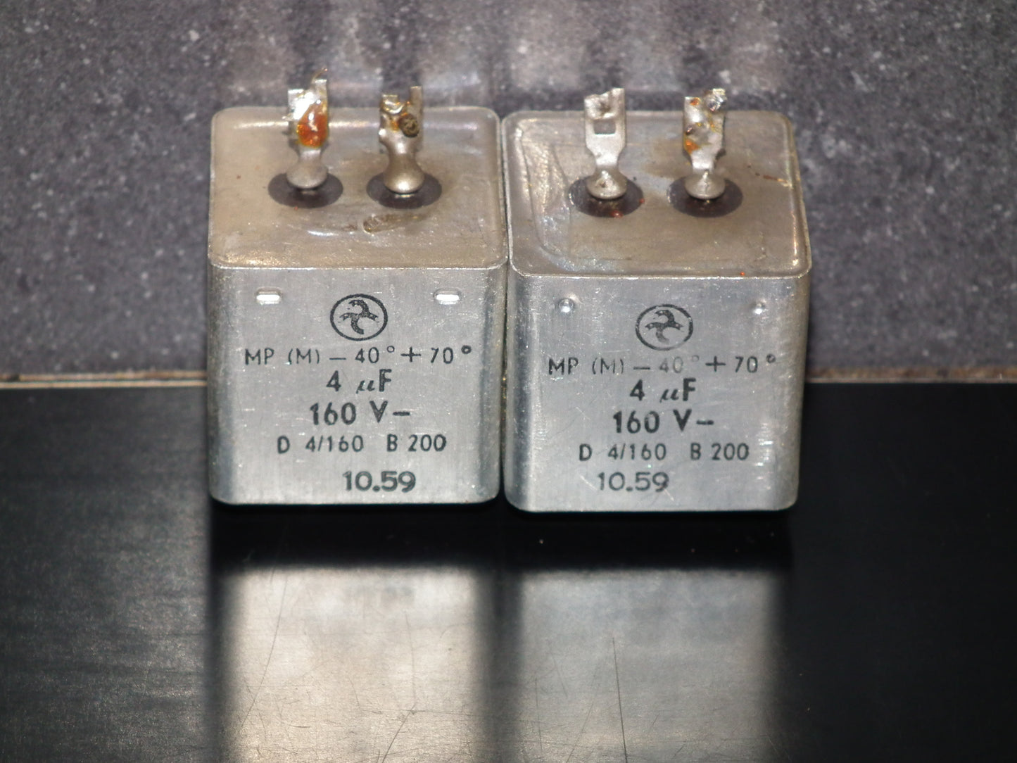 Hydra AEG Berlin PIO capacitors 4uF 160V Audio coupling two pcs (2) 50s