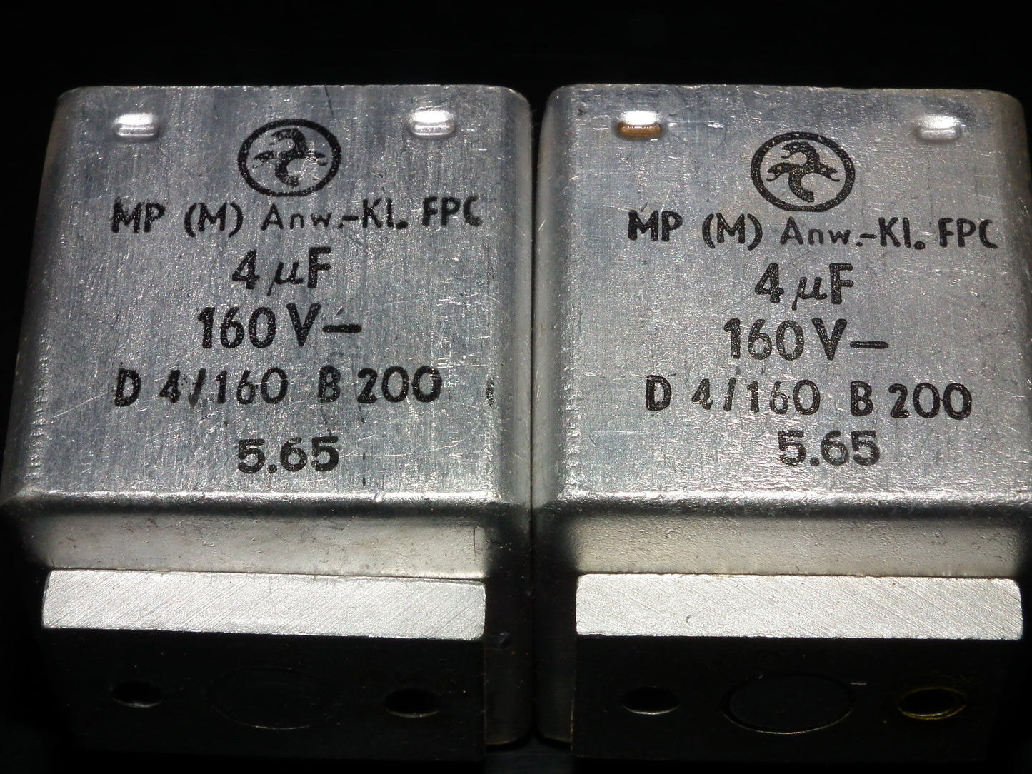 Hydra AEG Berlin PIO capacitors 4uF 160V Audio coupling two pcs (2) 60s