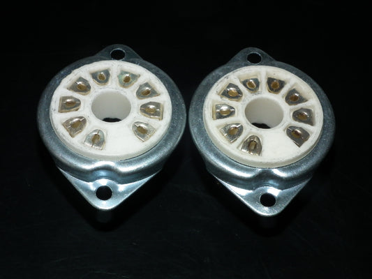 Two Philips MAGNOVAL Vacuum Tube CERAMIC Sockets Valve Base PL519 EL509 2 pcs