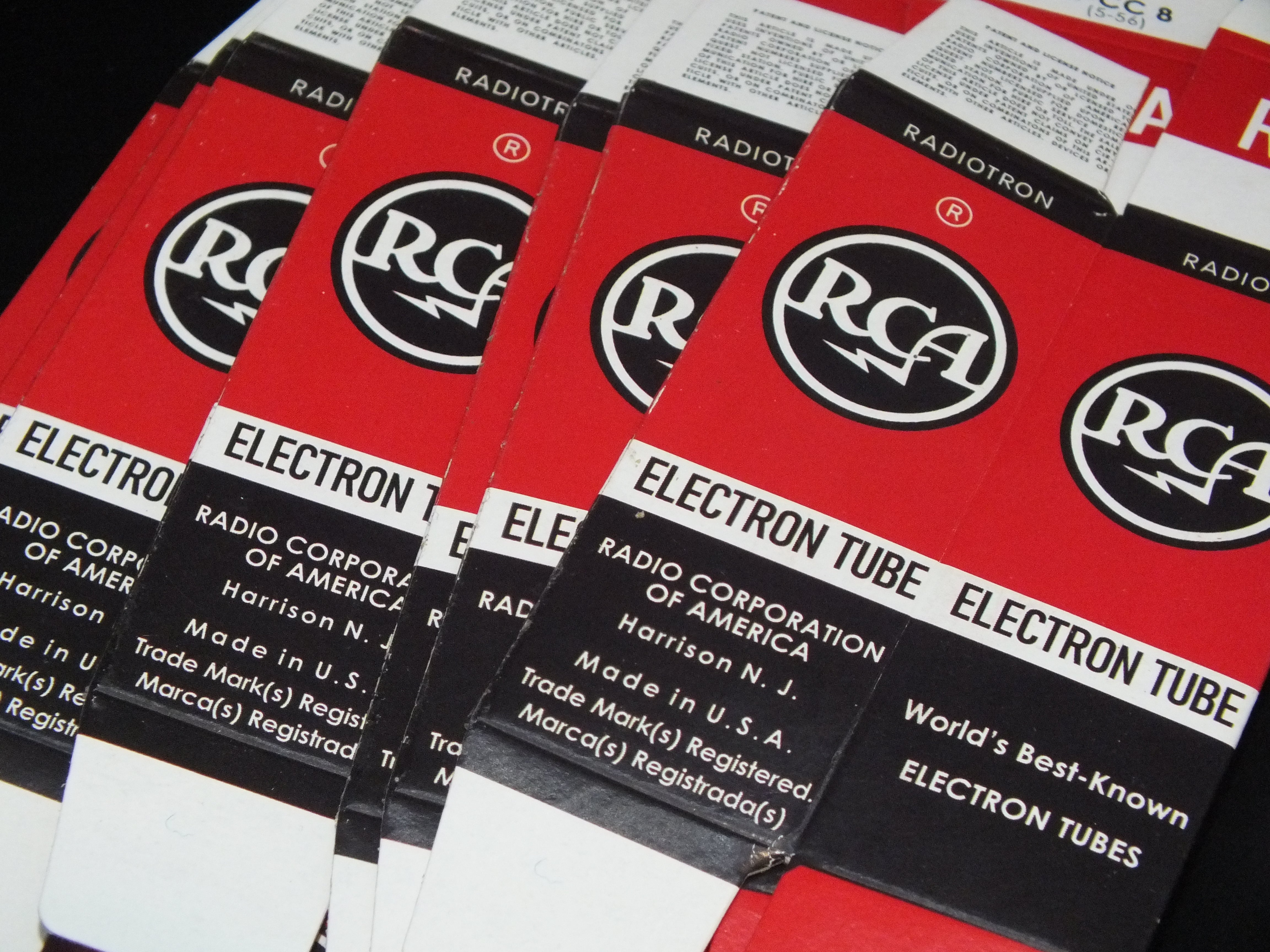 RCA Tube Boxes for Octal Audio tubes GZ34 6SN7GT ECC33 5AR4 (8 pcs