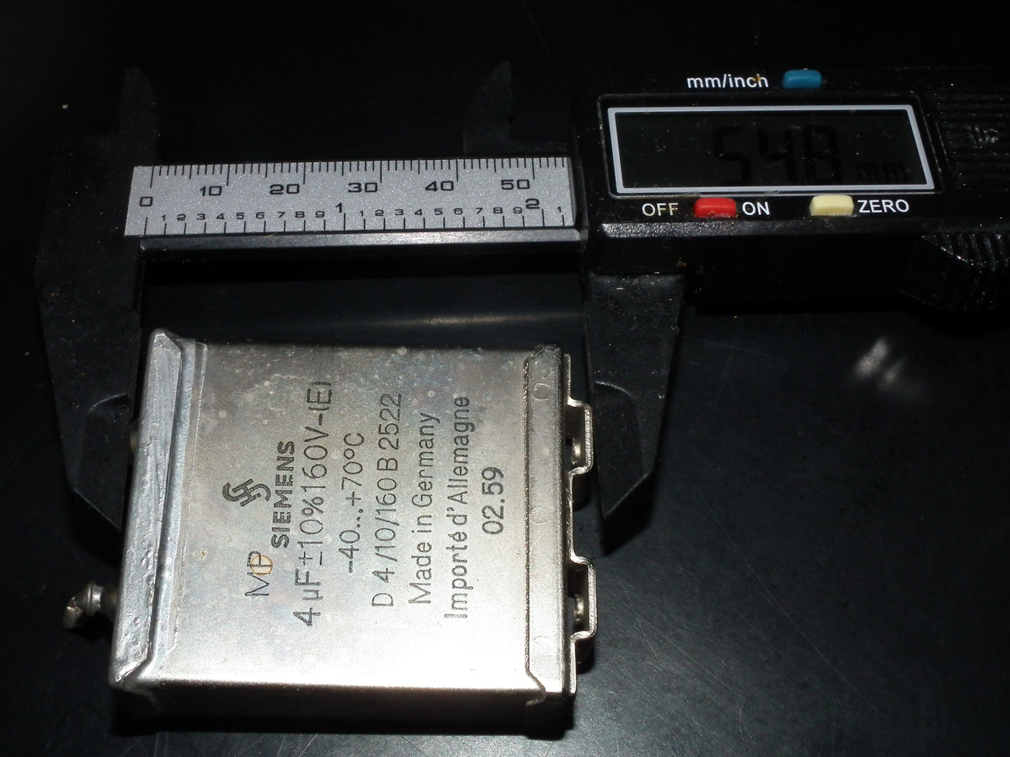 Siemens Klangfilm PIO capacitors 4uF 160V glass end seal two pcs 50s