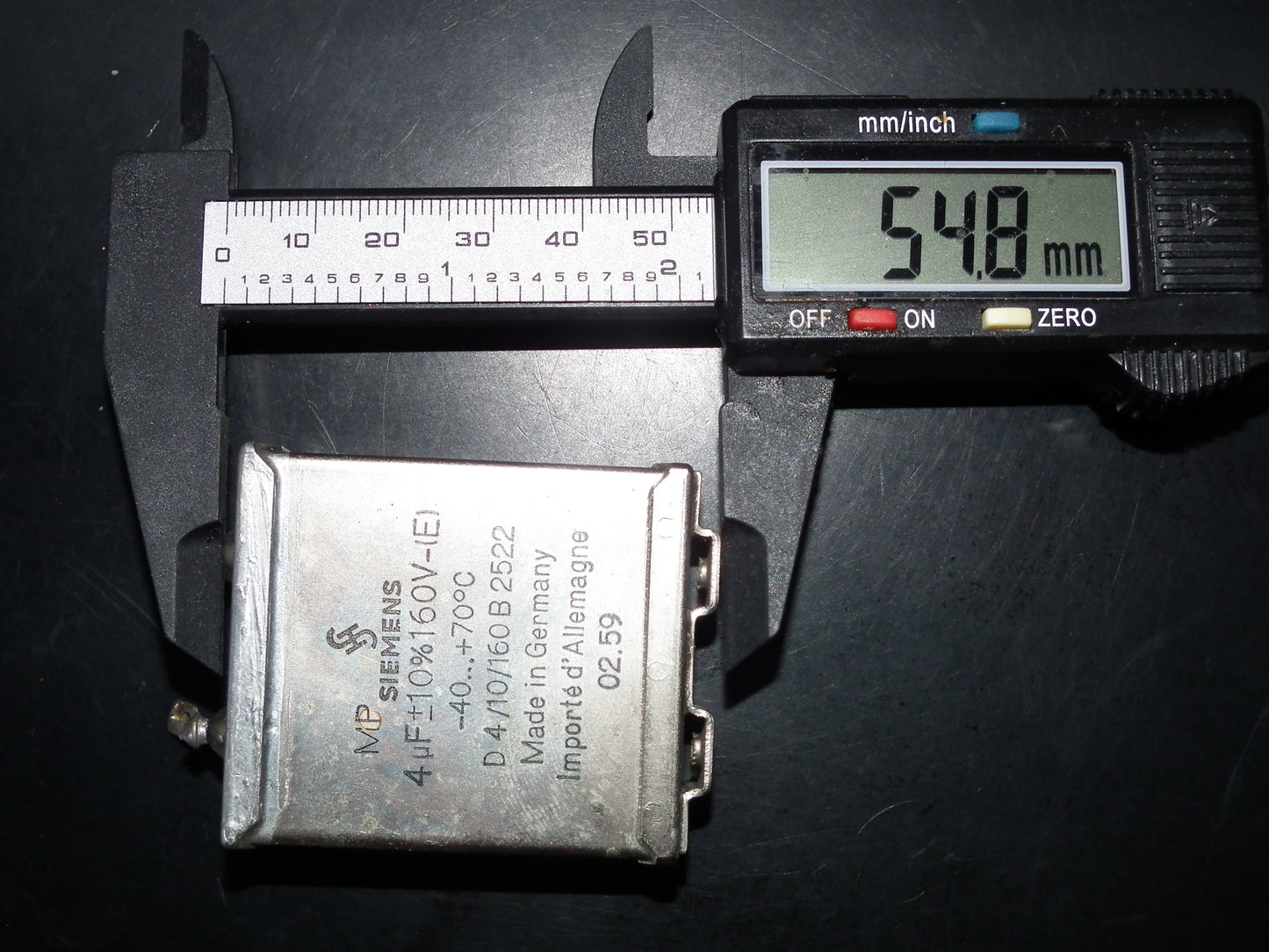 Siemens Klangfilm PIO capacitors 4uF 160V glass end seal two pcs 50s