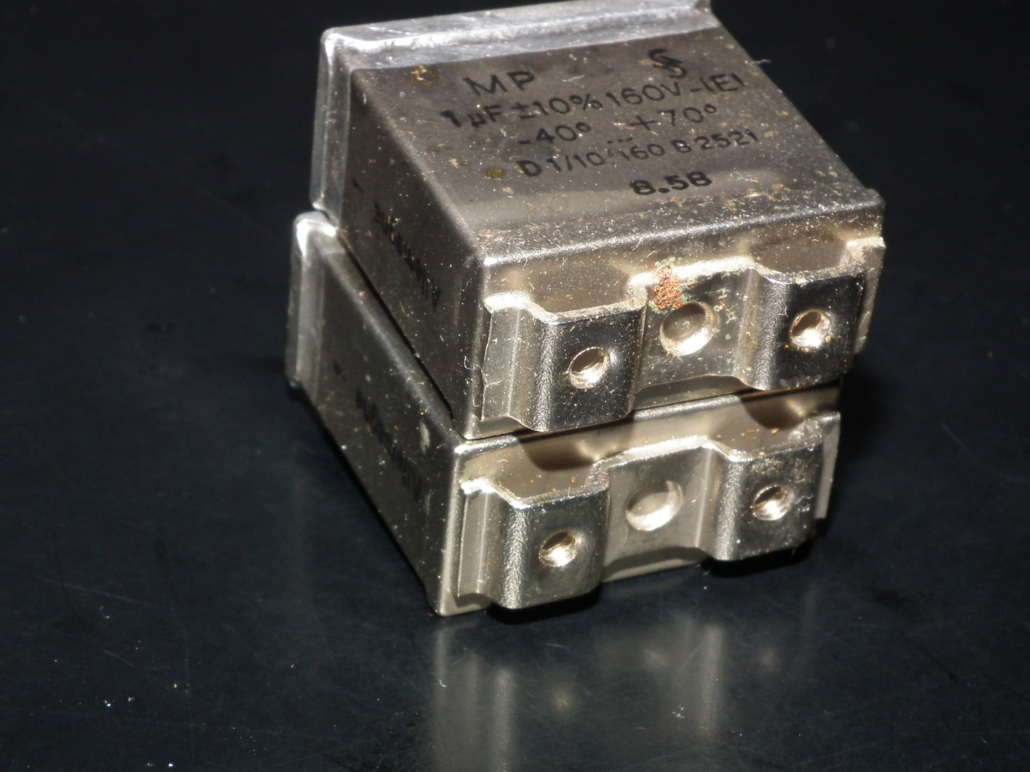 Two vintage Siemens PIO capacitors 1uF 160V Klangfilm - West Germany tube audio