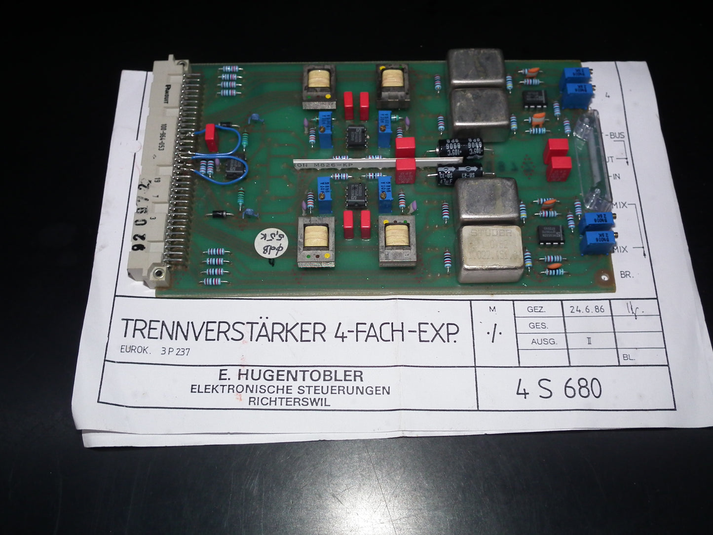 Studer Trennverstarker Module with 4 x 1.022.451 Transformer