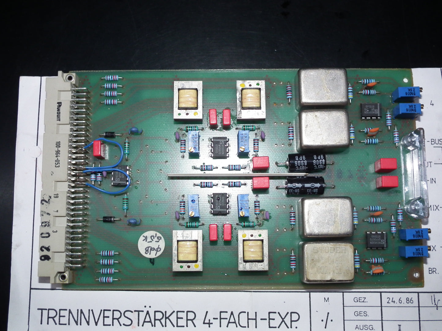 Studer Trennverstarker Module with 4 x 1.022.451 Transformer