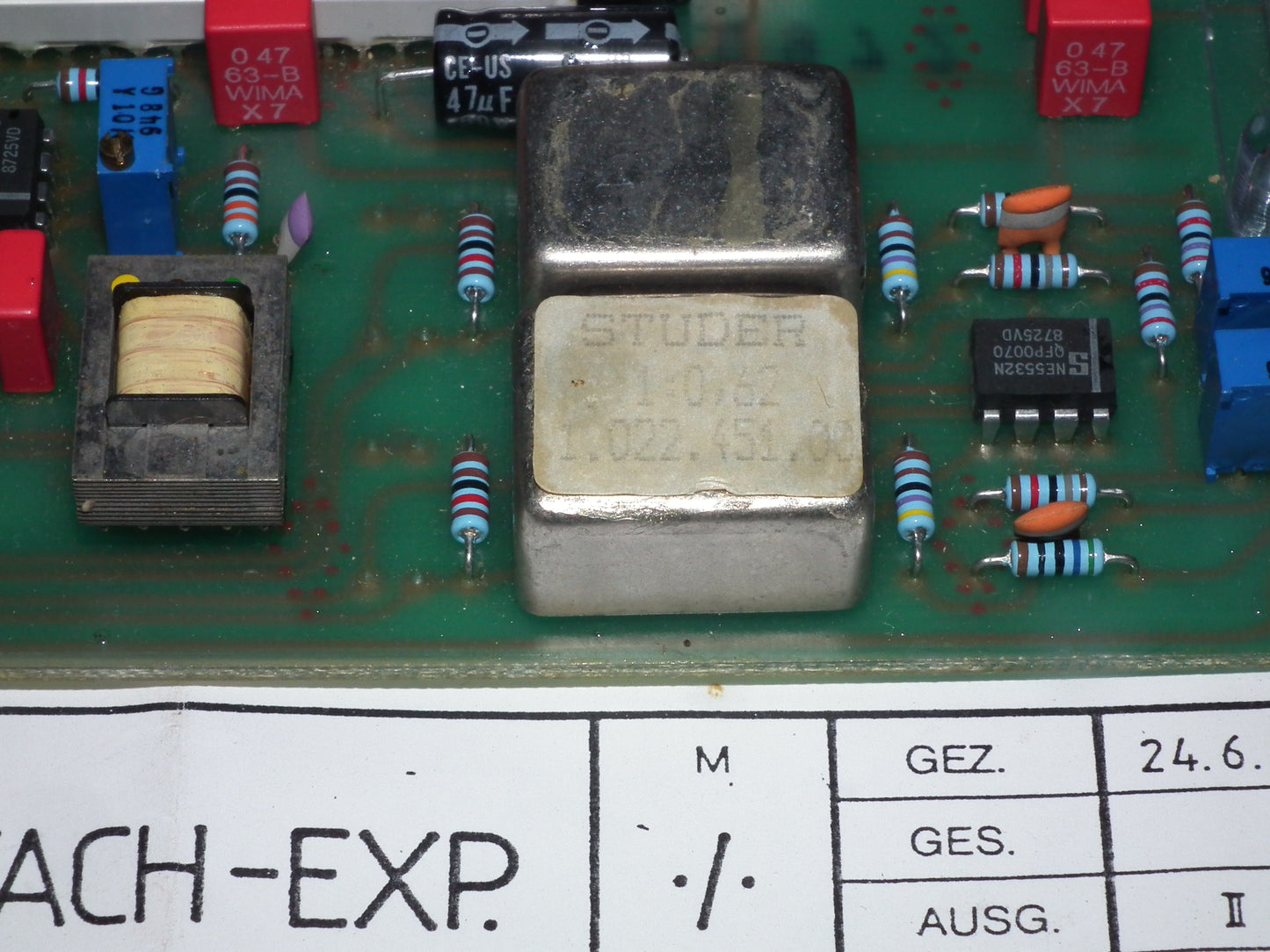 Studer Trennverstarker Module with 4 x 1.022.451 Transformer
