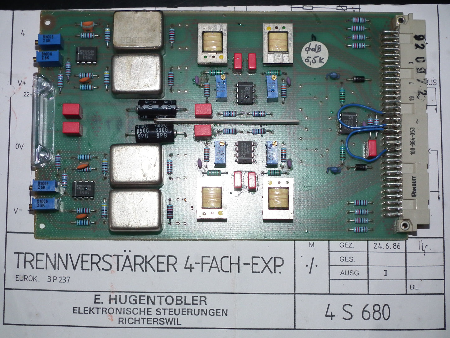 Studer Trennverstarker Module with 4 x 1.022.451 Transformer