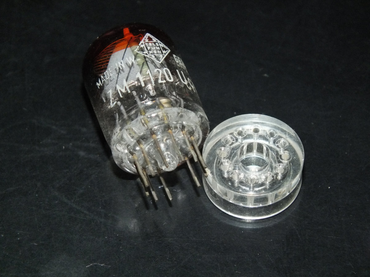 ZM1120 Telefunken Red Nixie Tube (1 PCs) + Socket (1 PCs) NOS