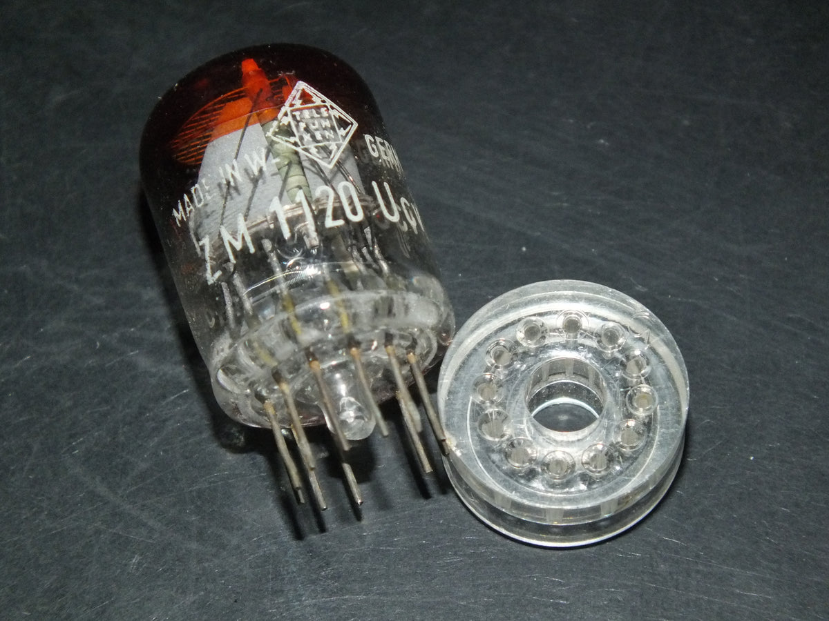 ZM1120 Telefunken Red Nixie Tube (1 PCs) + Socket (1 PCs) NOS
