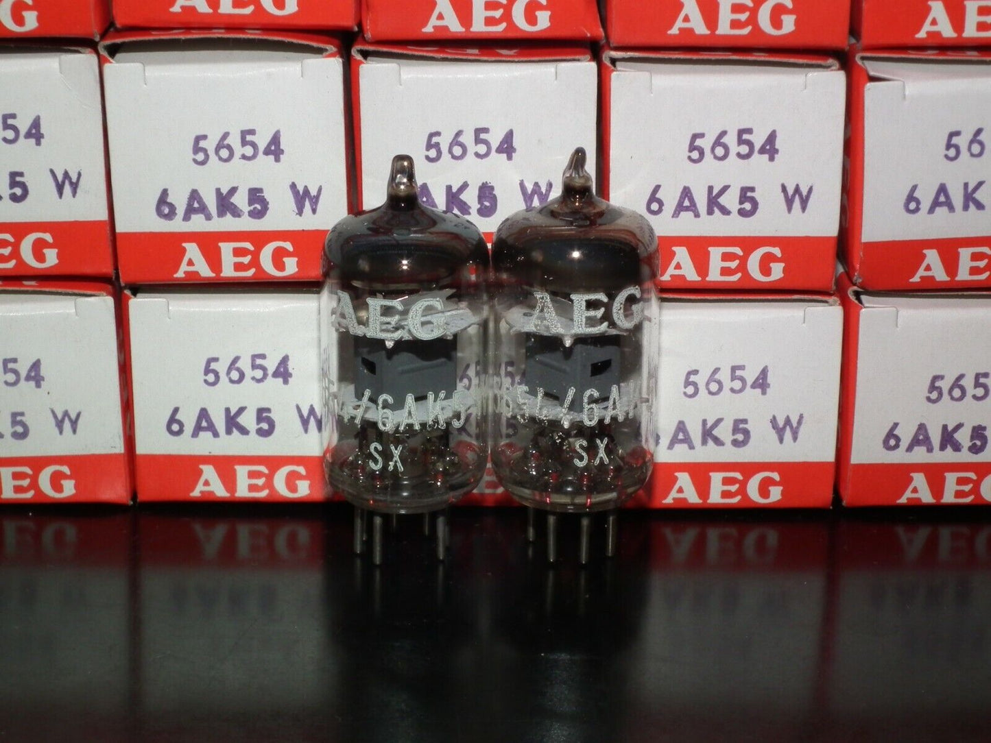 Platinum Matched Pair 5654 6AK5W EF95 Telefunken NOS diamond bottom - Little Dot