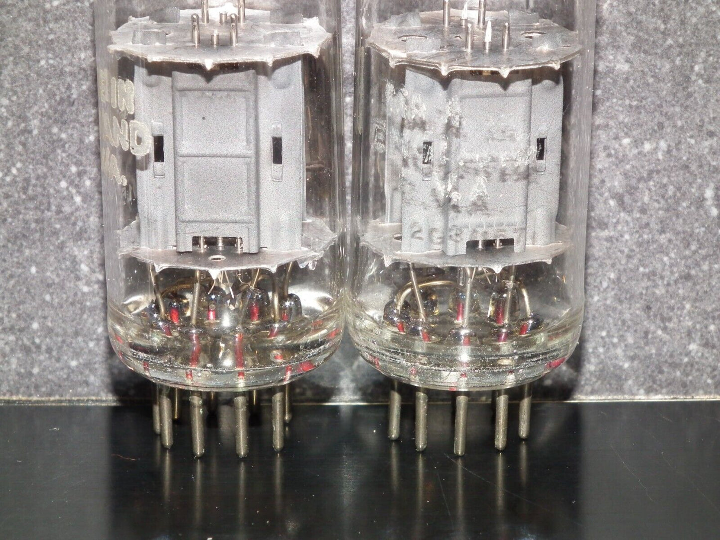 Matched Pair BRIMAR 12AU7 ECC82 Long Anodes Side Getters Used 80%