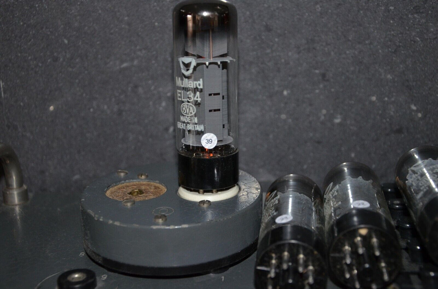 EL34 6CA7 Mullard Xf3 NOS Platinum Matched Quad Made in Blackburn, 1974