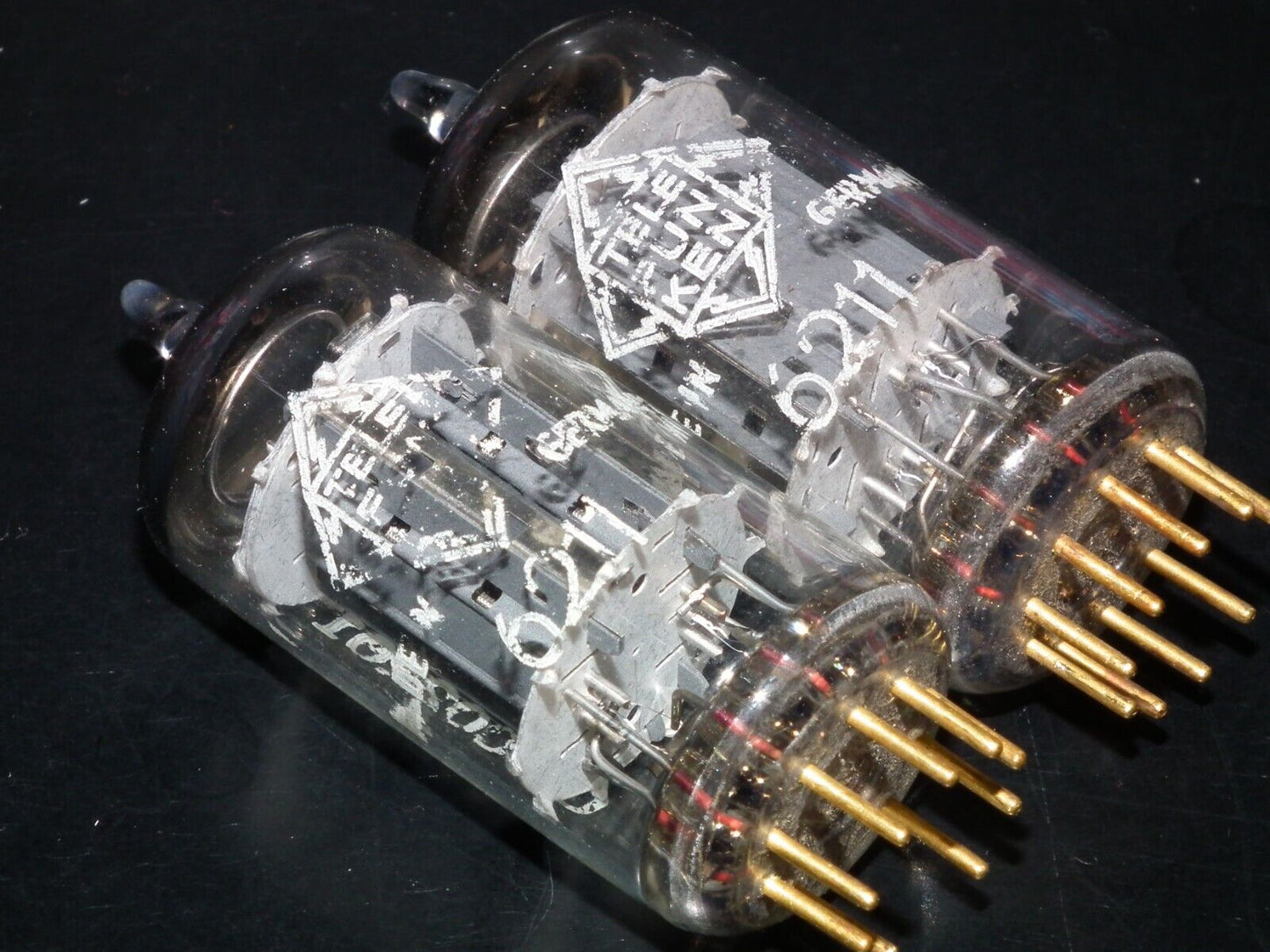 Platinum Matched Pair 6211 Telefunken ~ECC82 Tested NOS DB Gold Pins ULM ECC802S