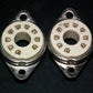 TWO VINTAGE NOS MAGNOVAL Vacuum Tube CERAMIC Sockets Valve Base PL519 EL509