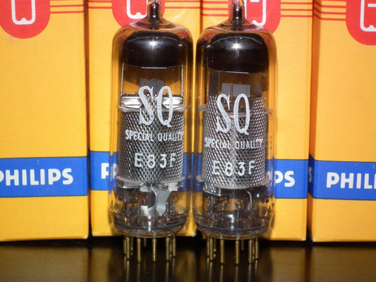 E83F Philips Matched Pair NOS NIB Heerlen Big round getter LOW Noise