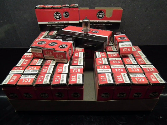 Matched Pair 5654 6AK5W EF95 RCA tubes Black Plate 60s, NOS NIB Yaqin Little Dot