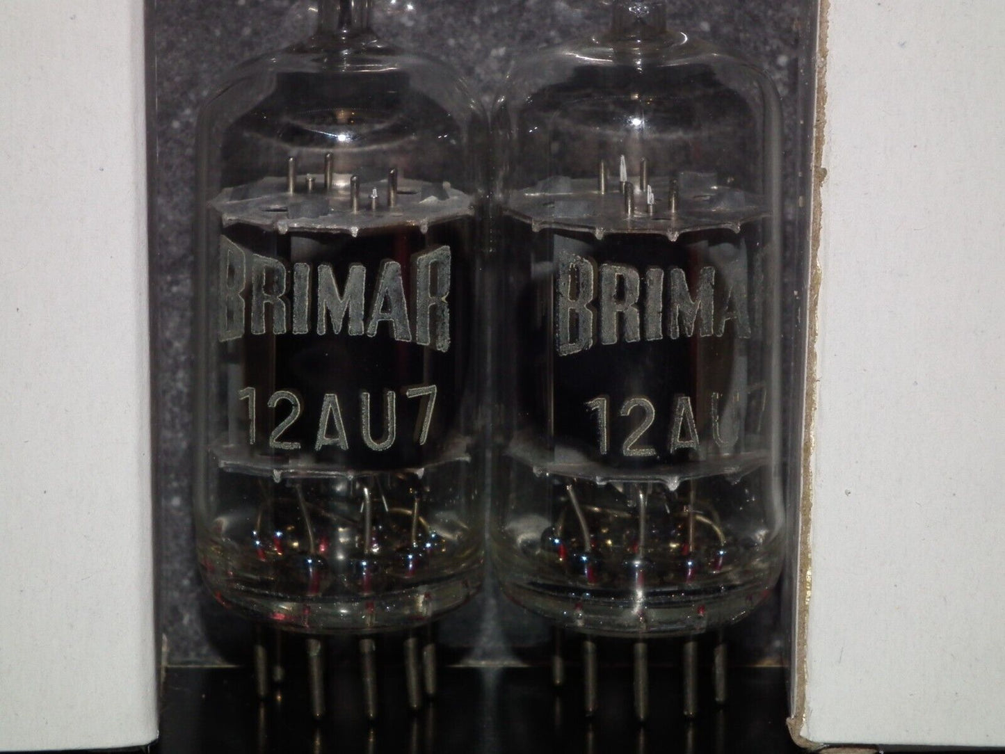 Matched Pair BRIMAR 12AU7 ECC82 Long Anodes Side Getters Used 80%