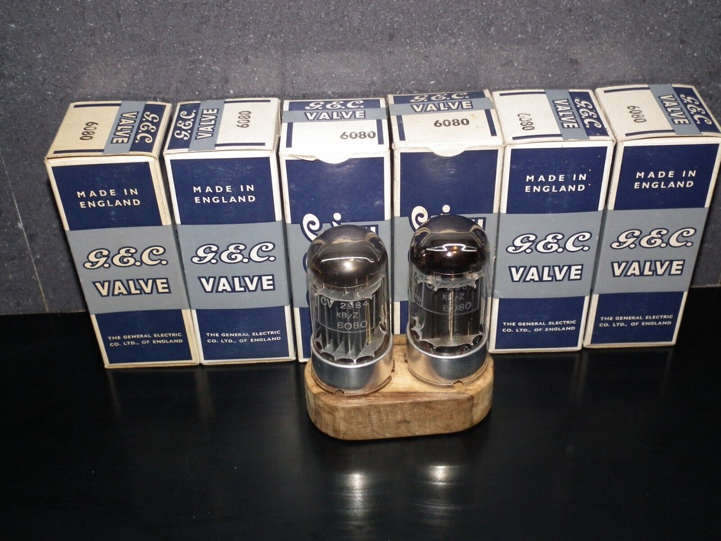 GEC 6080 CV2984 6AS7 5998 ECC230 Matched pair NOS NIB Square Getters Triple Mica