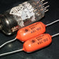 Two polystyrene capacitors 60000pF 0.060uF 63V ISKRA SIEMENS HI End Tube
