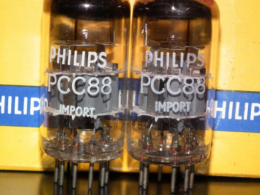 PCC88 Mullard 7DJ8 Rebranded Philips Platinum Matched Pair