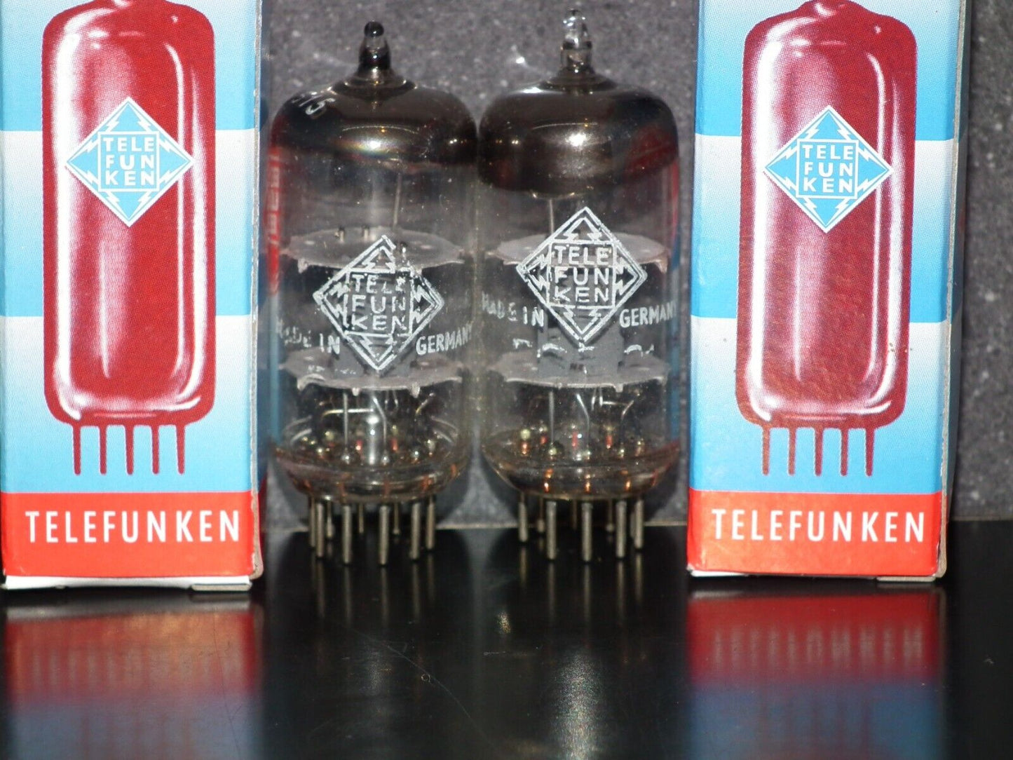 NOS Matched Pair ECC81 Telefunken 12AT7 Diamond Bottom Same Codes West Germany