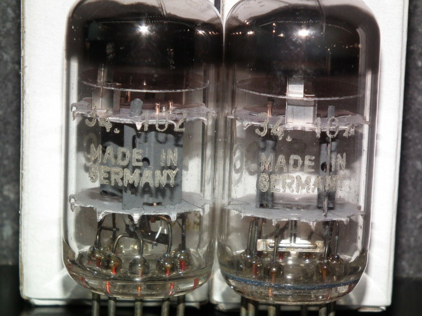 Siemens E81CC ECC801S 6201 ECC81 Matched pair triple mica W. Germany USED TESTED