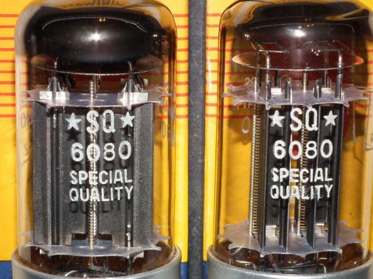 Philips GEC 6080 6AS7 5998 ECC230 Matched pair NOS NIB SQ Square Getter