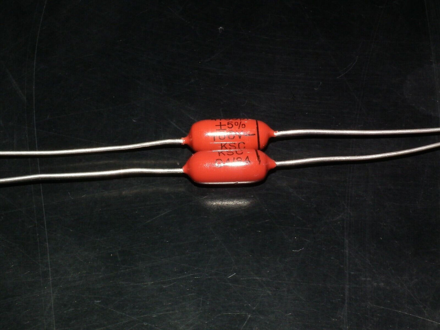 Two polystyrene capacitors 4700pF 0.0047uF 100V ISKRA SIEMENS 1974 HI End Tube