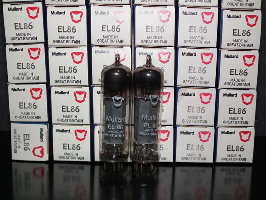 Platinum matched pair EL86 6CW5 Mullard Blackburn NOS NIB tube audio pentode