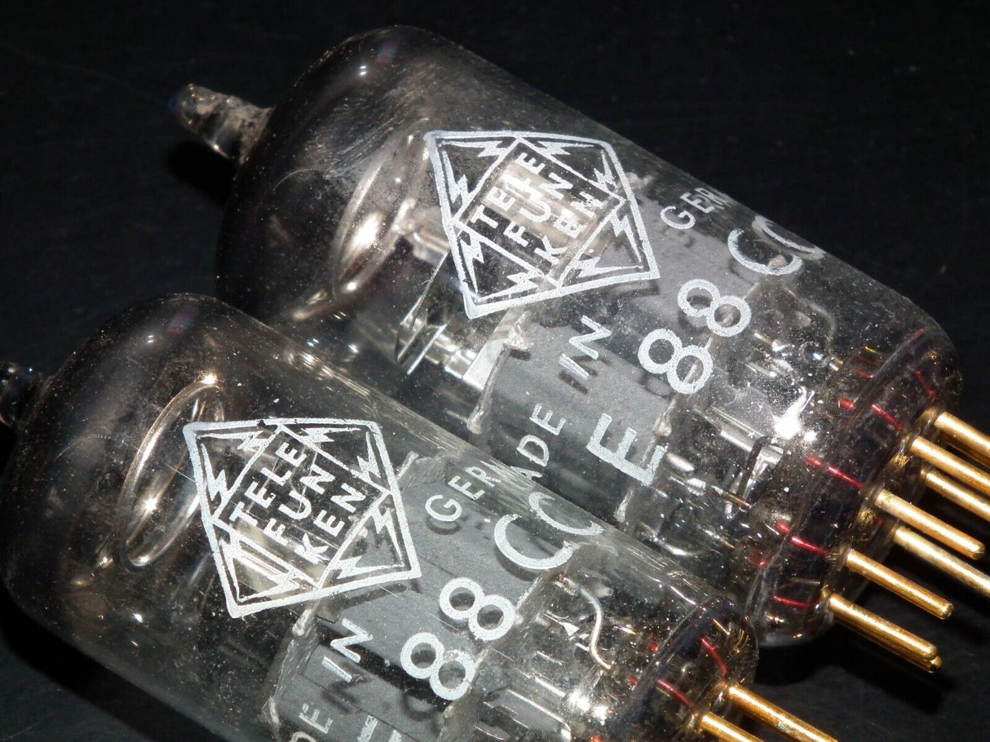 Platinum matched pair E88CC Telefunken 6922 Diamond Bttm Ulm Balanced Tested NOS