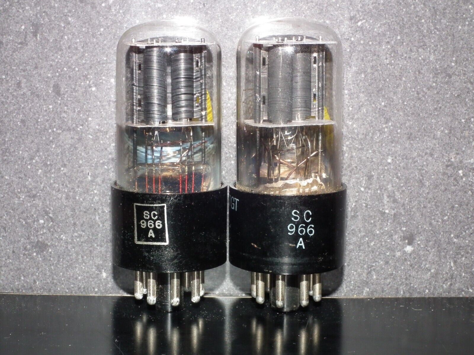 6SL7GT Sylvania VT-229 JAN Matched Pair Black coated, close