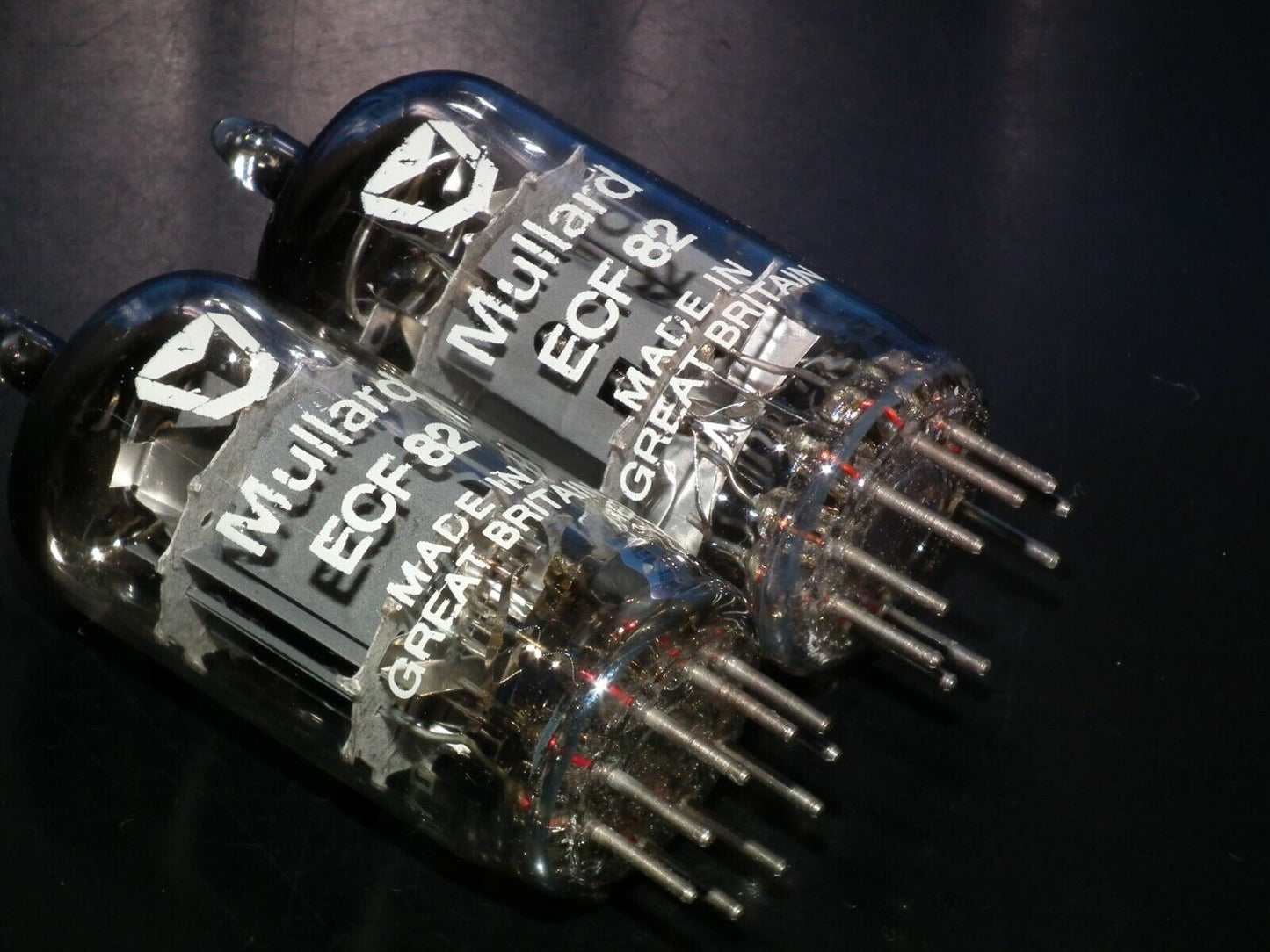 Platinum matched pair (2 tubes) ECF82 / 6GH8A / 6U8 Mullard made back in 70s.