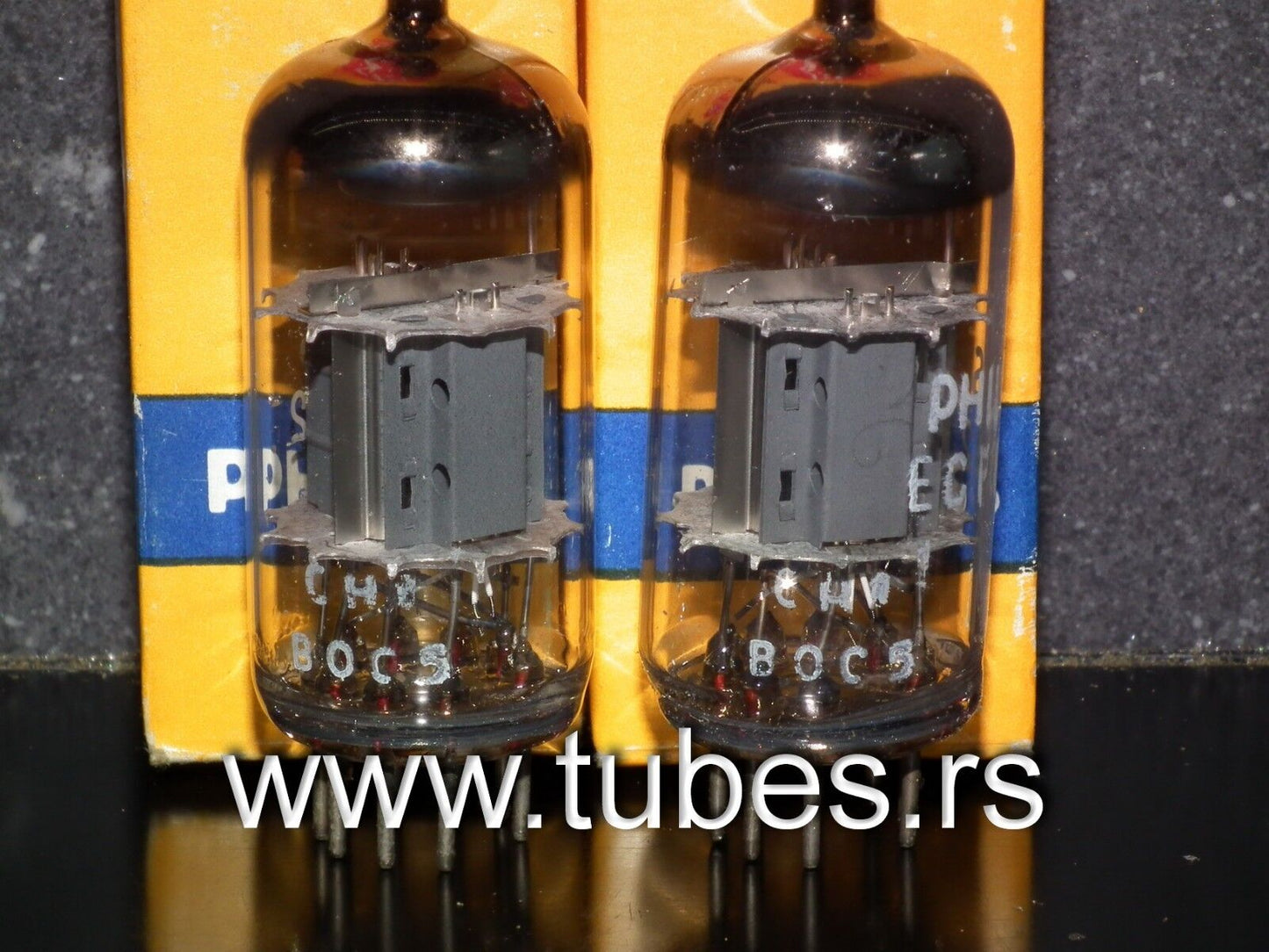ECF802 Mullard Blackburn rebranded Philips Platinum Matched Pair NOS NIB 6JW8