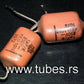 Two vintage capacitors 1mfd / 250V 1uF 250V ISKRA KEU 1972
