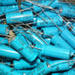 Two vintage NOS F&T electrolytic capacitors 22uF 350V Made in West Germany 70s