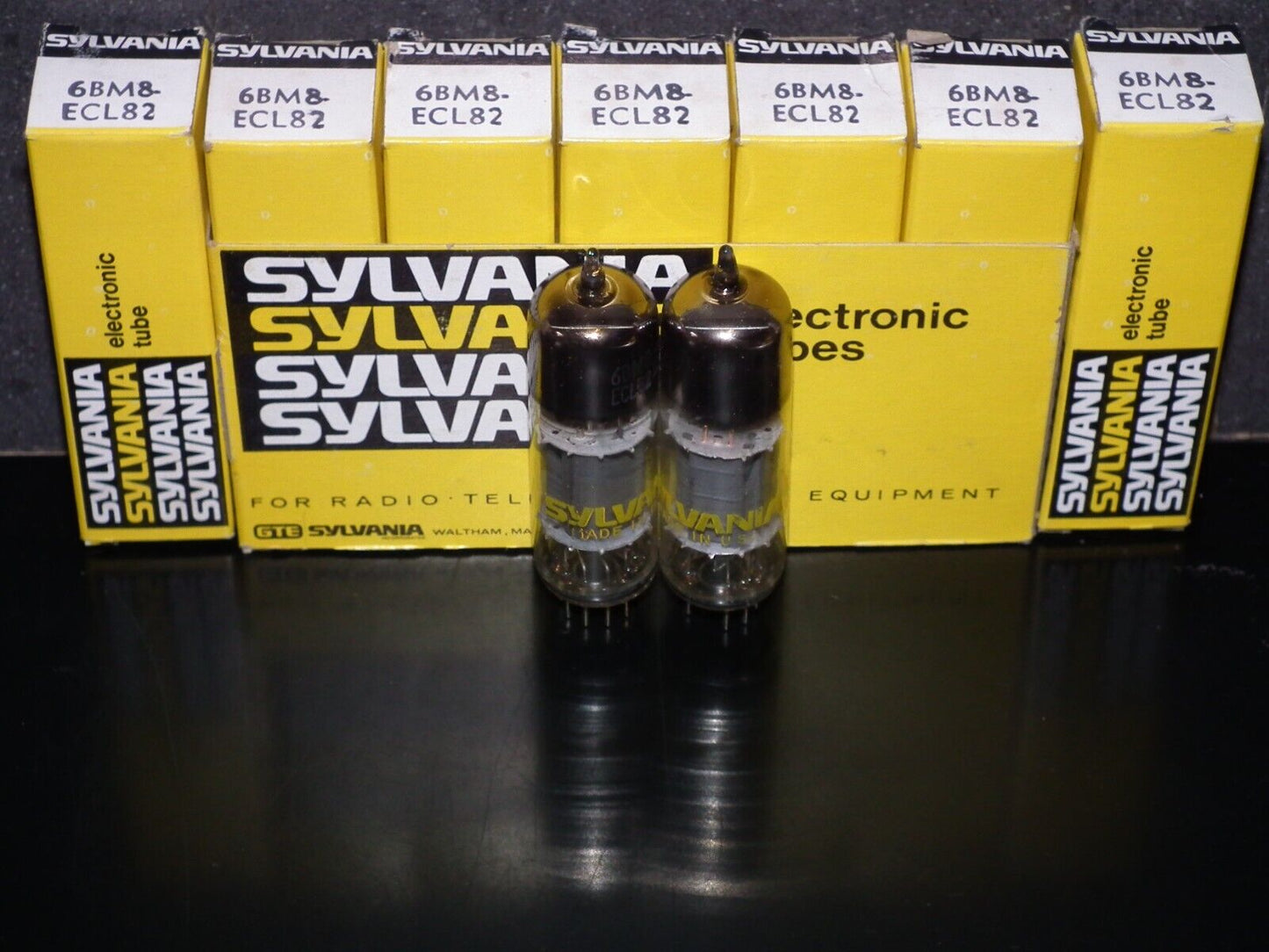 ECL82 Sylvania 6BM8 Matched Pair NOS NIB Dual Stage Getter Made in USA
