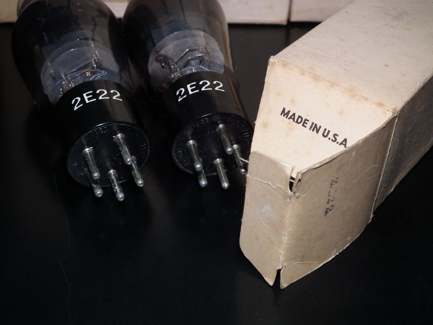 Platinum Matched Pair 2E22 KEN-RAD NOS NIB Made in USA Black Coated DHT Pentode