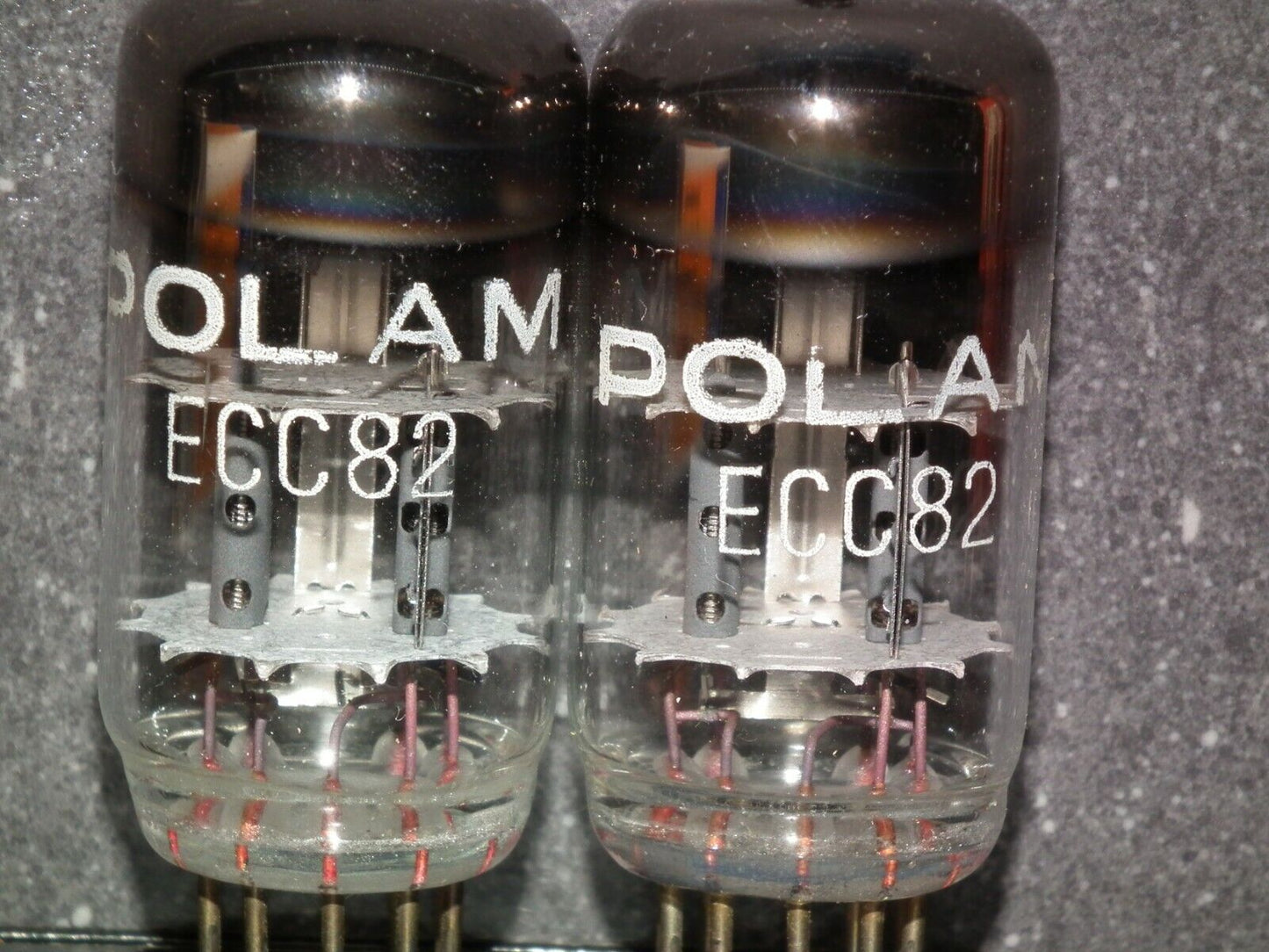 ECC82 12AU7 Polam Telam, NOS NIB Platinum Matched Pair, the same codes 70s