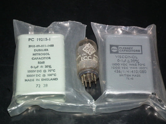 NOS PIO Capacitor 0.1mfd 1500V Dubilier Nitrogol / Plessey Visconol made in 70s