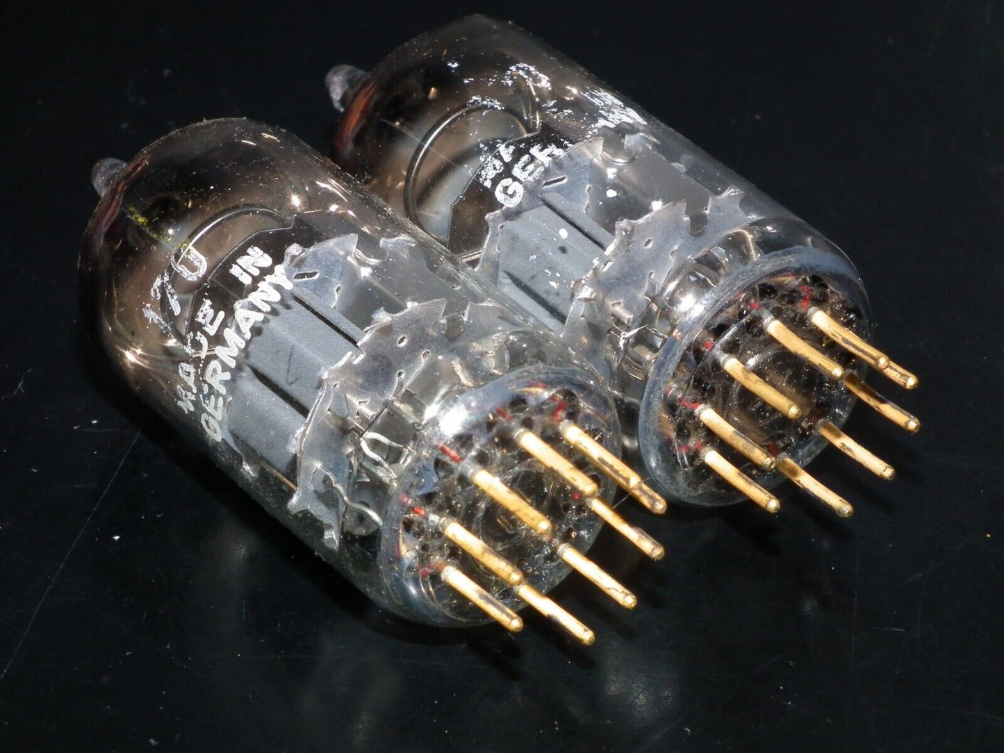 Platinum Matched Pair CCa Siemens E88CC ECC88 Dual Stage Getter Used Tested NOS