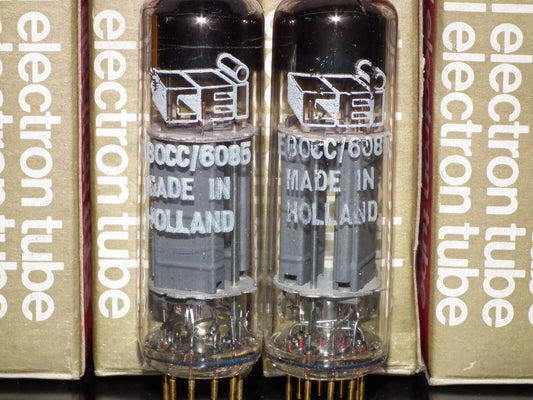 Philips E80CC 6085 Platinum Matched pair NOS NIB Rebranded CEI Heerlen Holland