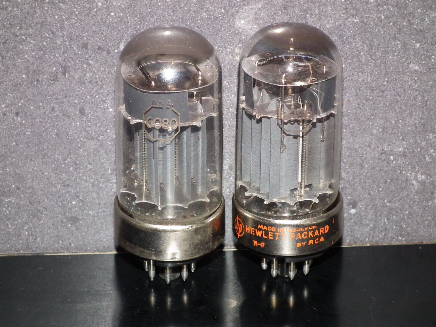 Matched pair HP RCA 6080 double triode ( 6AS7 5998) True triple mica type