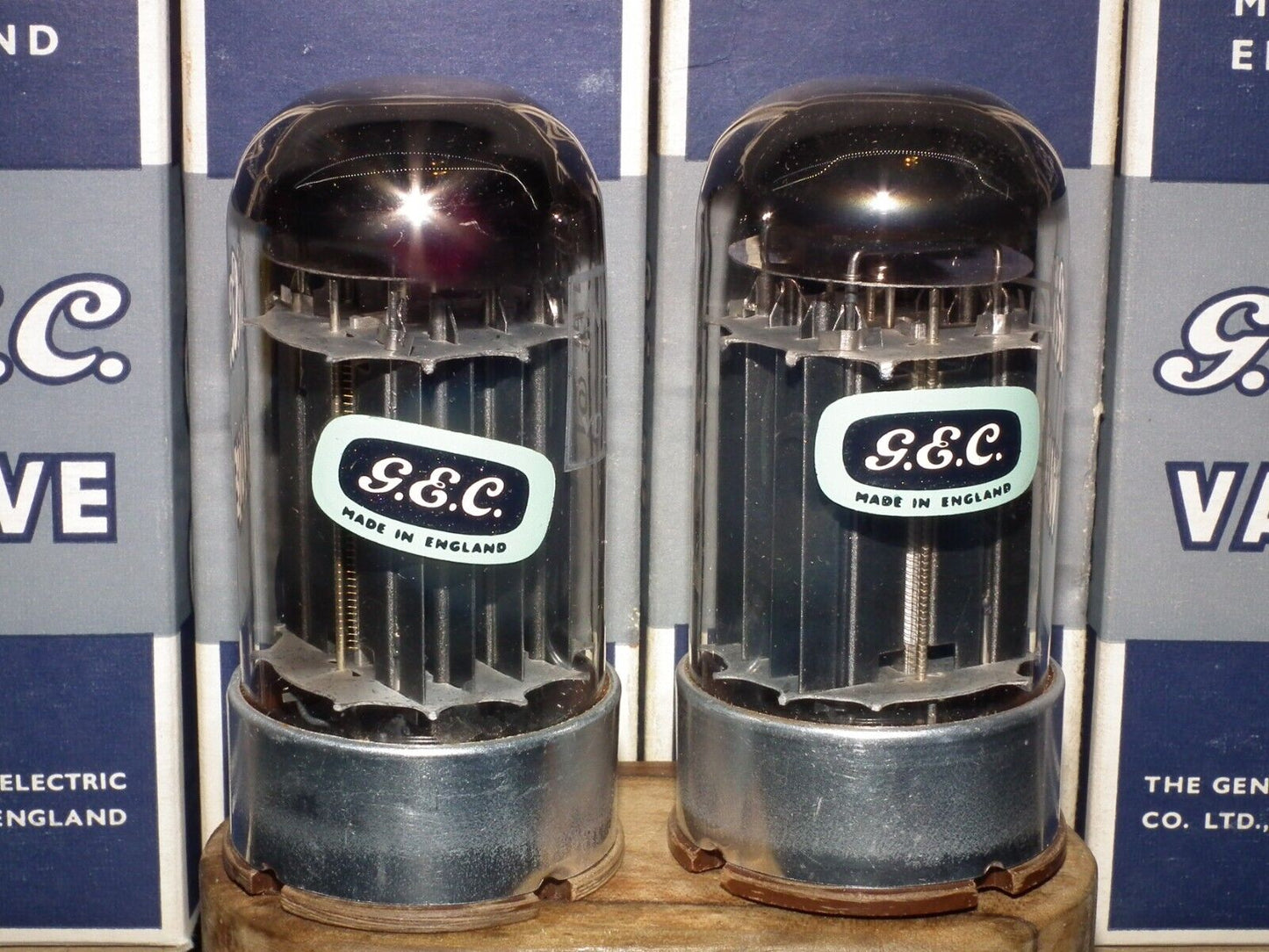 GEC 6080 CV2984 6AS7 5998 ECC230 Matched pair NOS NIB Square Getters Triple Mica