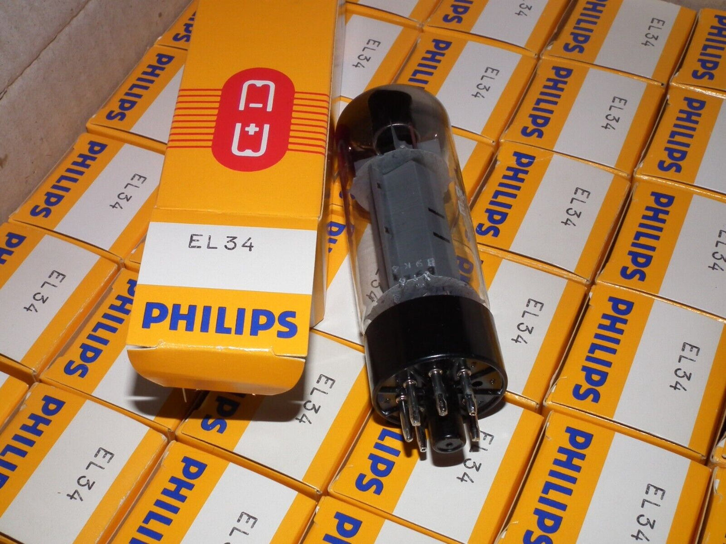 EL34 Mullard Platinum Matched Quad NOS NIB Blackburn Xf4 1979, rebranded Philips