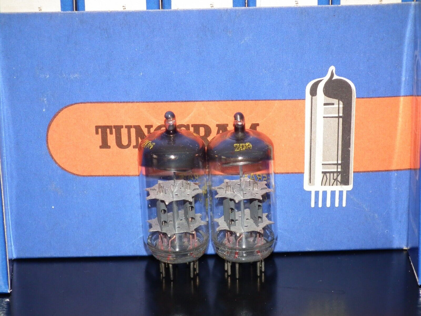 PCC85 Tungsram Platinum Matched Pair NOS NIB Early 60s Big Inclined Getter