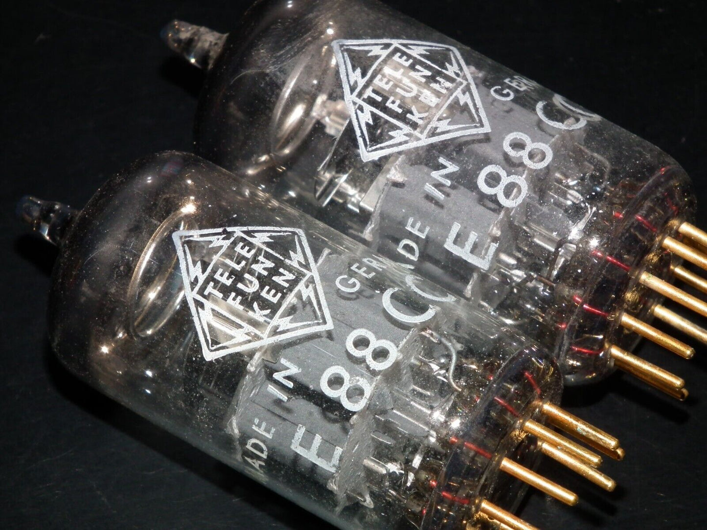 Platinum matched pair E88CC Telefunken 6922 Diamond Bttm Ulm Balanced Tested NOS