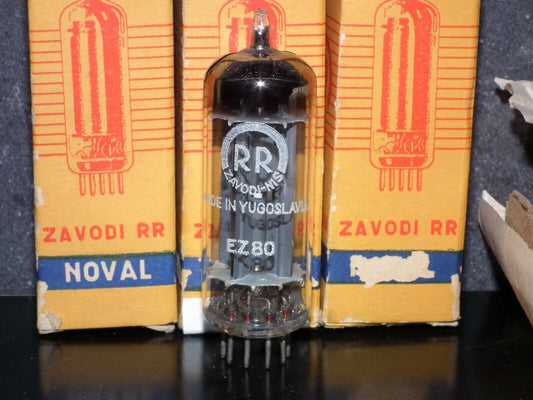 EZ80 EI Philips 6V4 NOS NIB made in Yugoslavia in late 50s RARE SQUARE GETTER