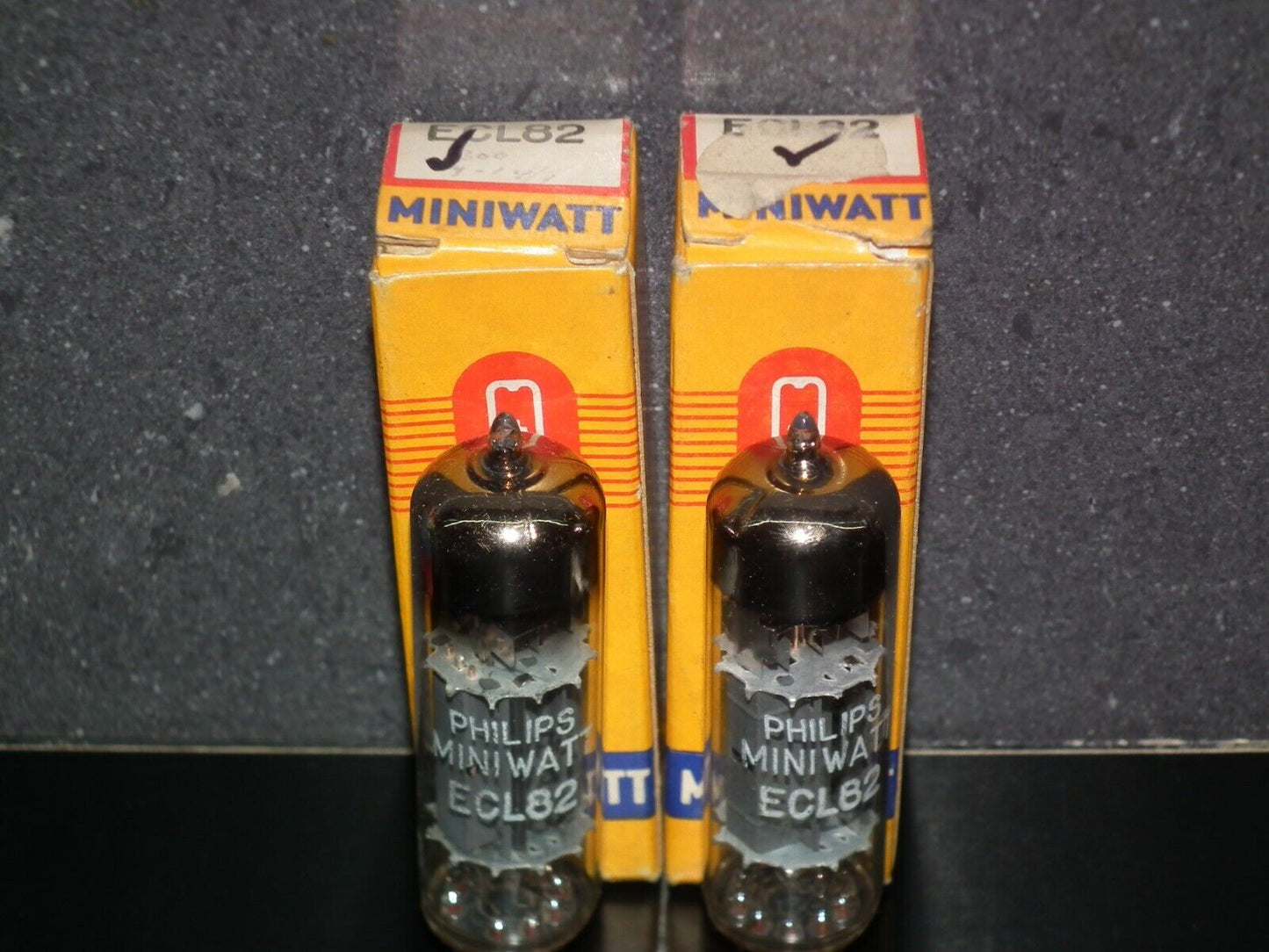 ECL82 Philips Matched Pair NOS NIB Dual Stage Getter Made in Mazda Brussels 60s